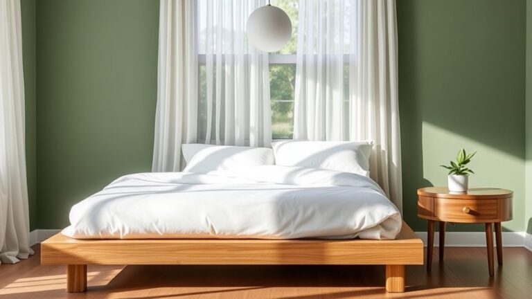 stylish bed and nightstands