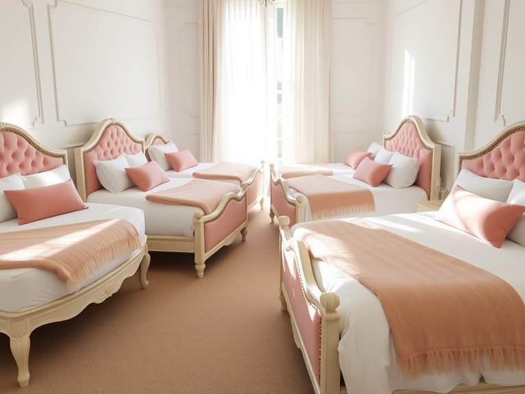 blush pink bed designs