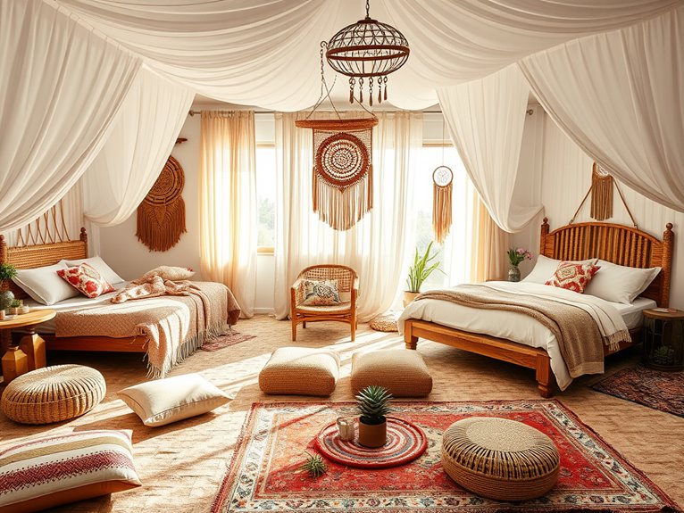 bohemian inspired bed styles