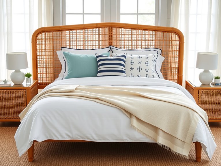 coastal rattan bed aesthetics