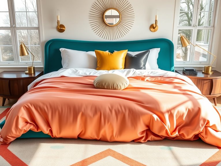 curved atomic age bed styling