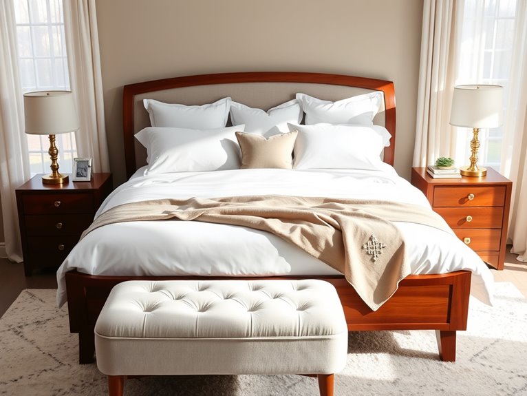elegant low profile sleigh bed