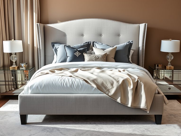 elegant wingback bed styling