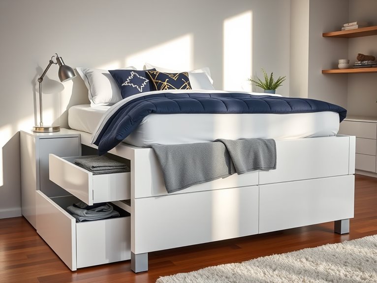 elevated bed with storage