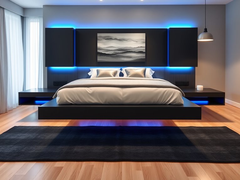 floating media storage bed