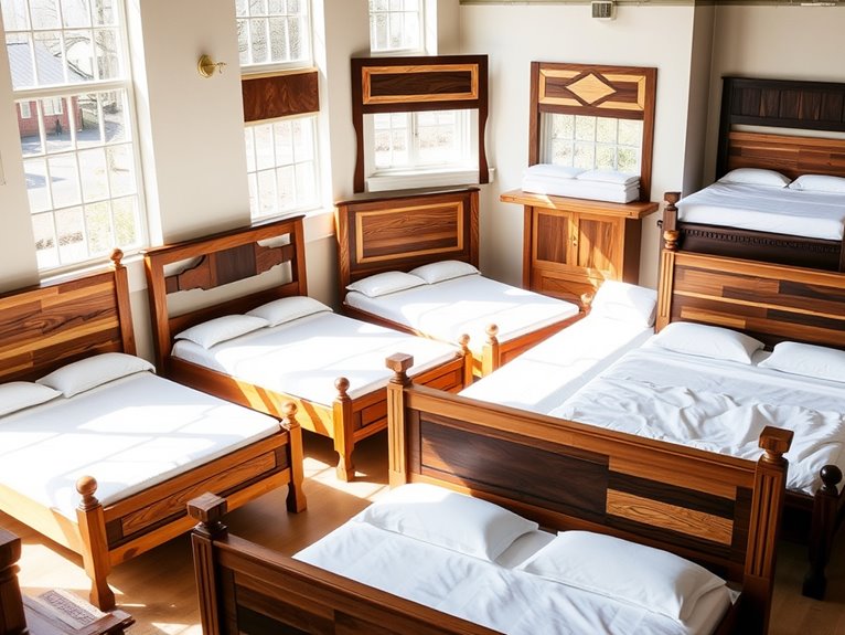 handcrafted beds by locals