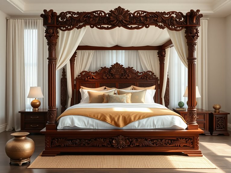 luxurious asian inspired canopy bed