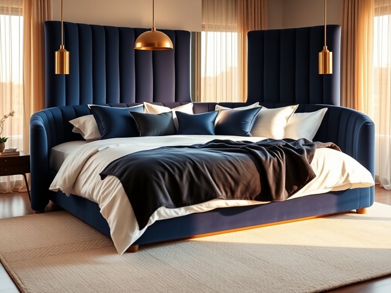 luxurious velvet corner bed