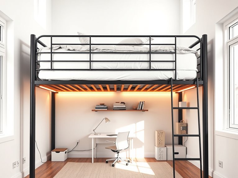maximize space with loft beds