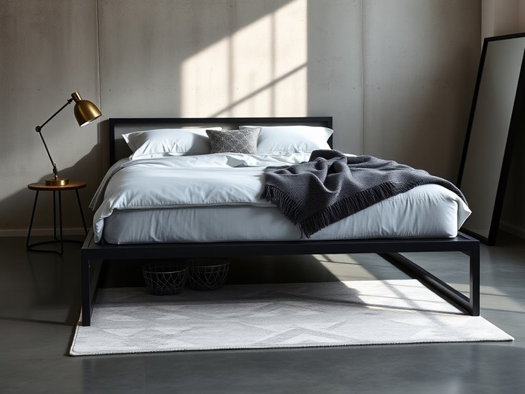 metallic minimalist bedroom design
