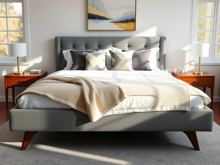 mid century modern bedding style