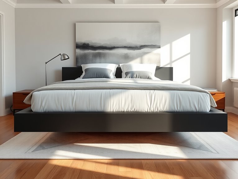 minimalist low profile bedding design