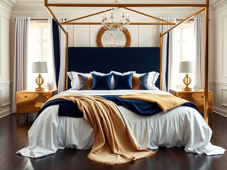 navy gold canopy elegance