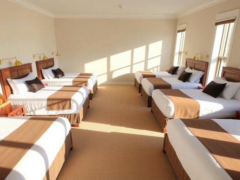 nine beds for guests