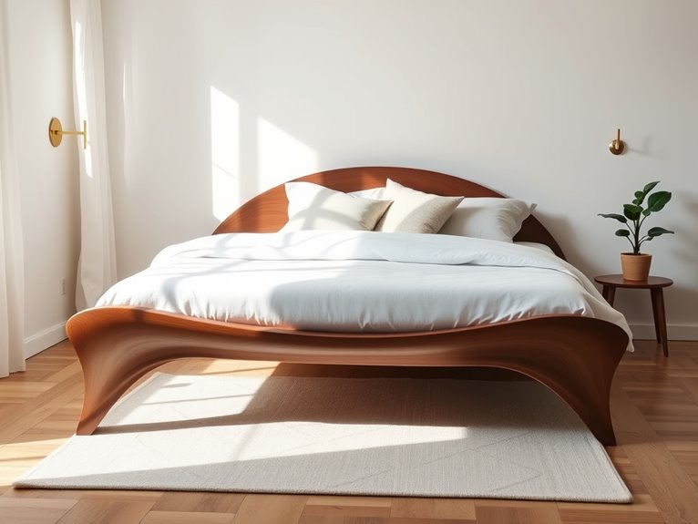 sculptural wood platform elegance