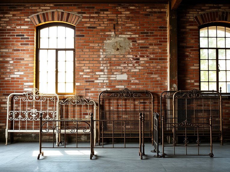 six metal bed frames
