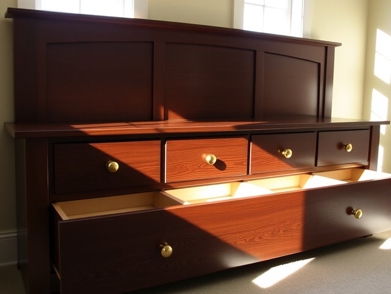 spacious storage bed design