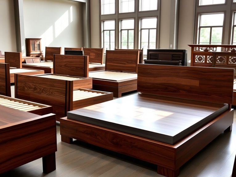 stylish walnut bed designs