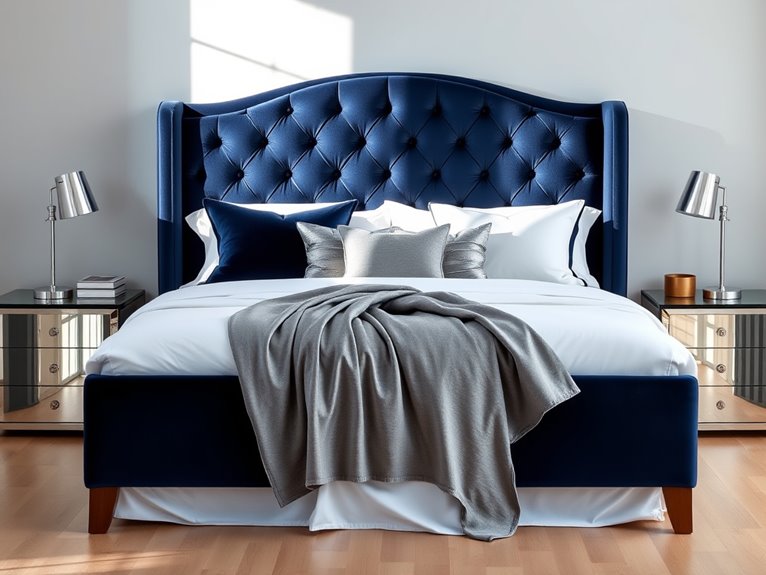 timeless navy tufted elegance