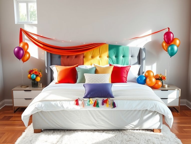 vibrant rainbow birthday decor